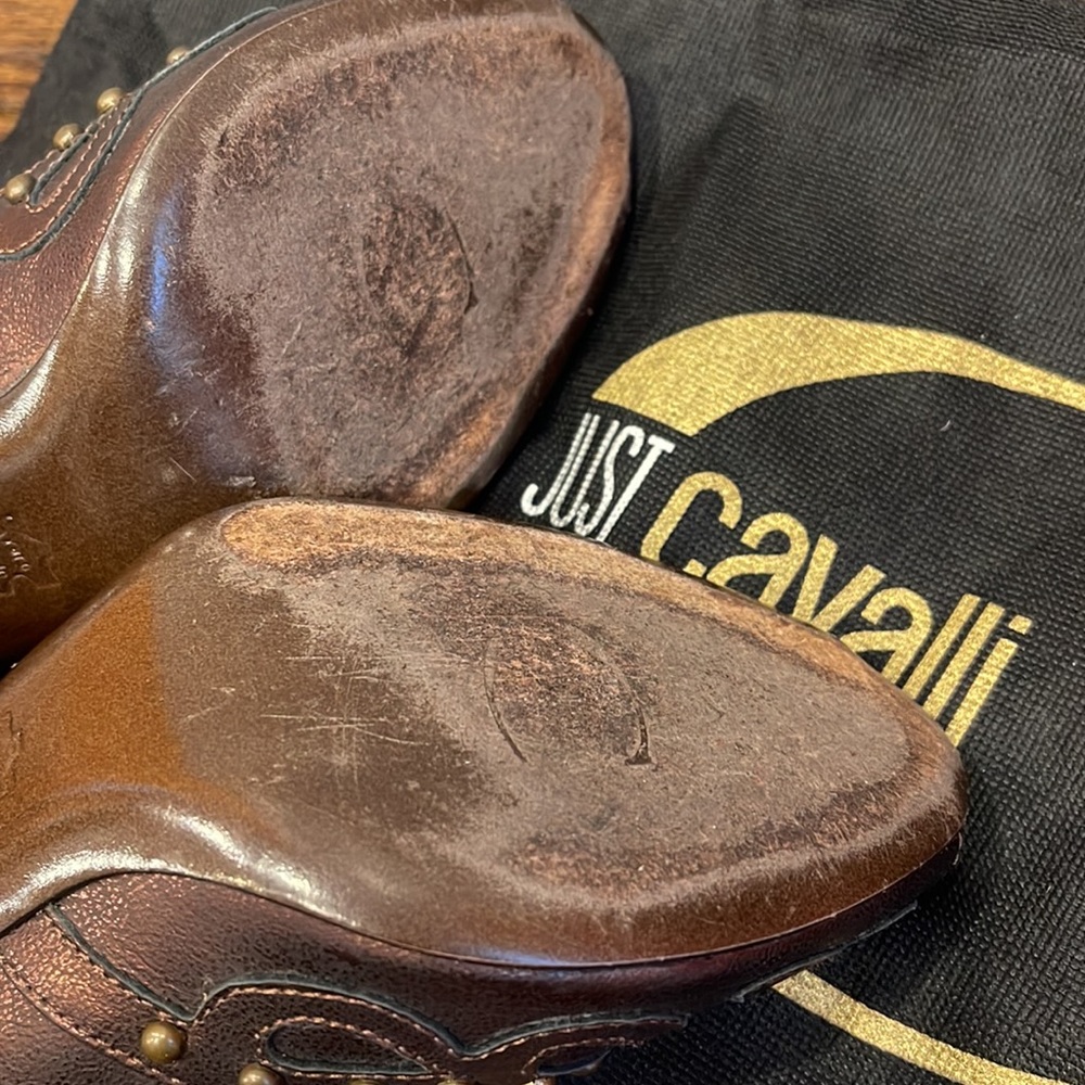 Just Cavalli Metallic Leather Purple Shoes - Picture 5 of 5